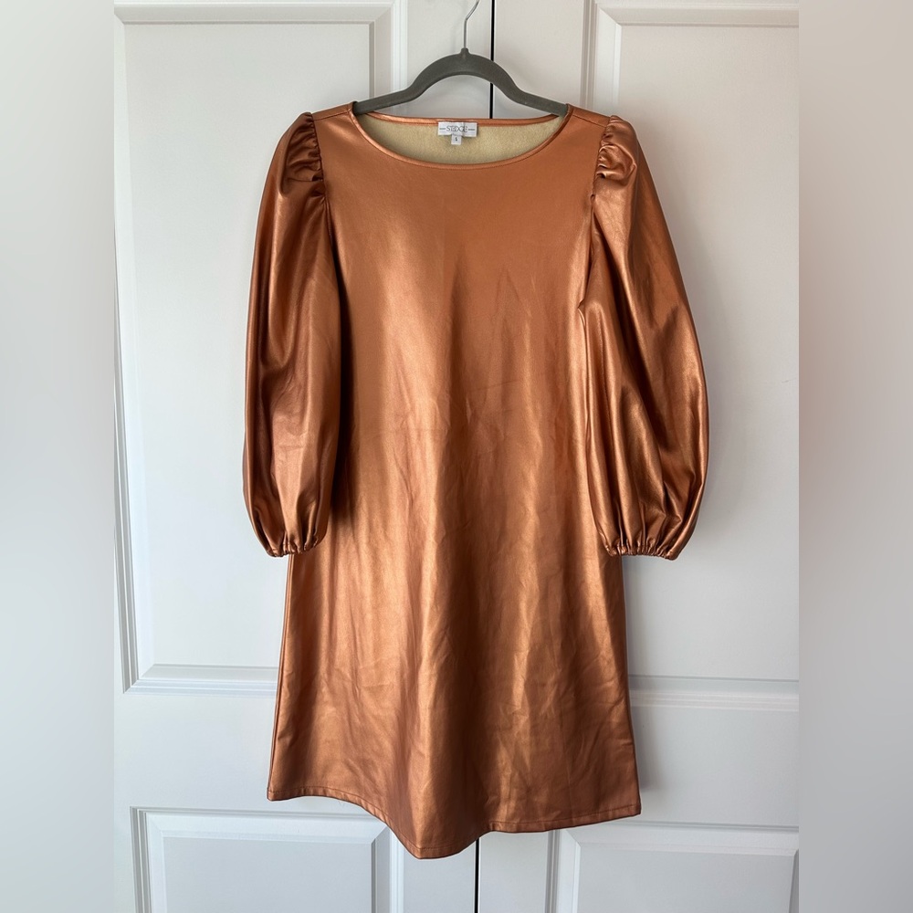 S’Edge Colette Puff Sleeve Dress Copper (Size S)